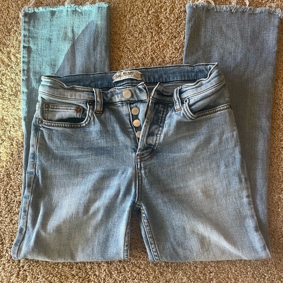 Free People Raw hem wide leg jeans size 26 - Picture 2 of 4